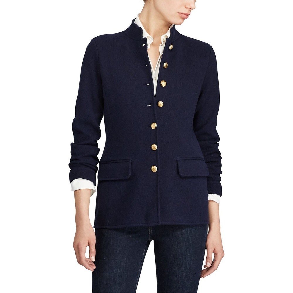 Lauren Ralph Lauren Military Jacket Gold Crest Buttons Navy (MSRP: $175) XL